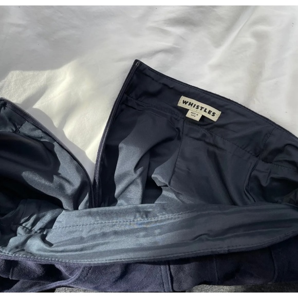 Whistles A-Line Suede Skirt, Navy, US 6 - Picture 8 of 9
